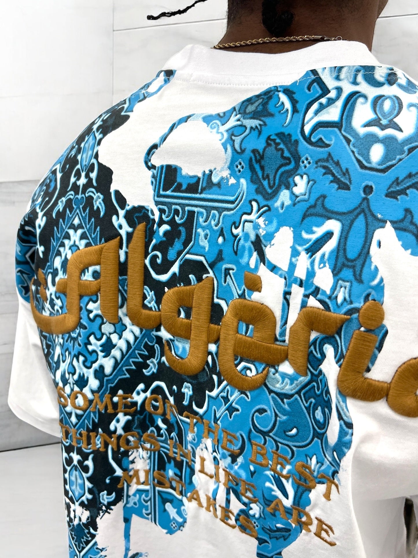 T-shirt “Algeria” visuel berbère brodé - Blanc