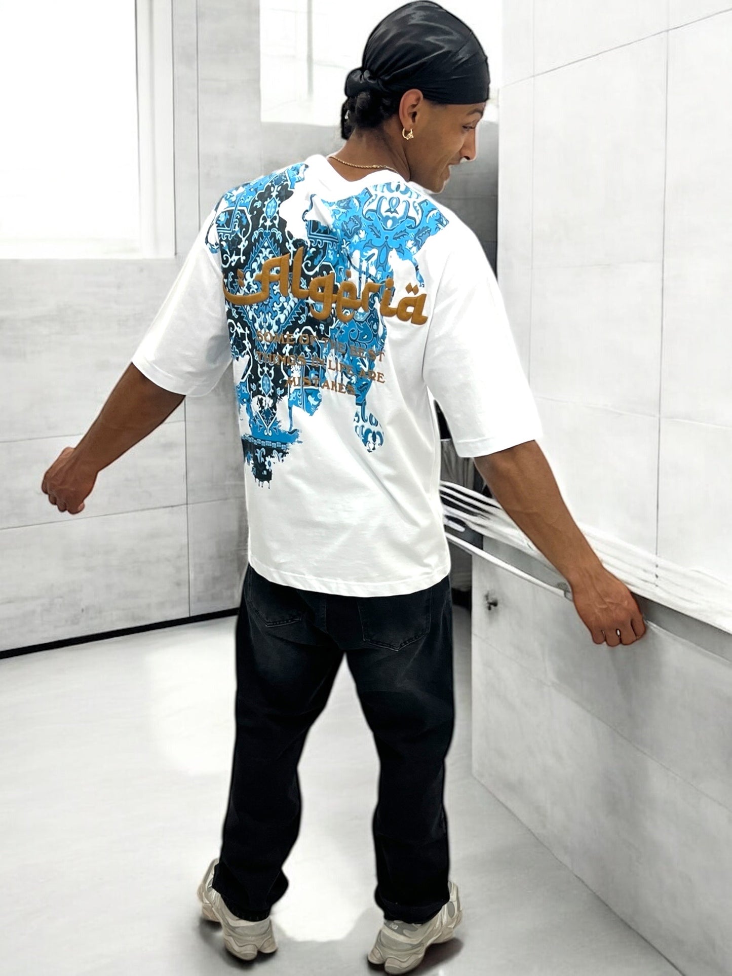 T-shirt “Algeria” visuel berbère brodé - Blanc