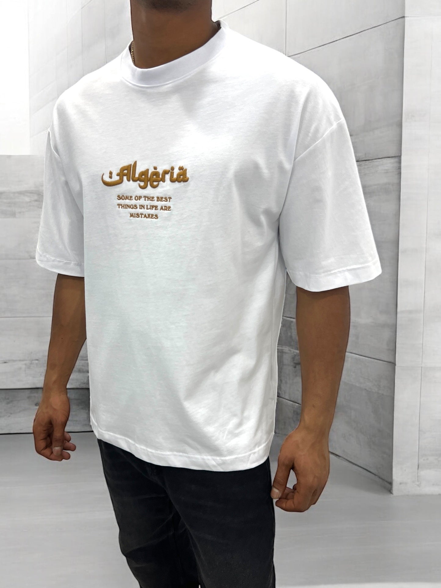 T-shirt “Algeria” visuel berbère brodé - Blanc