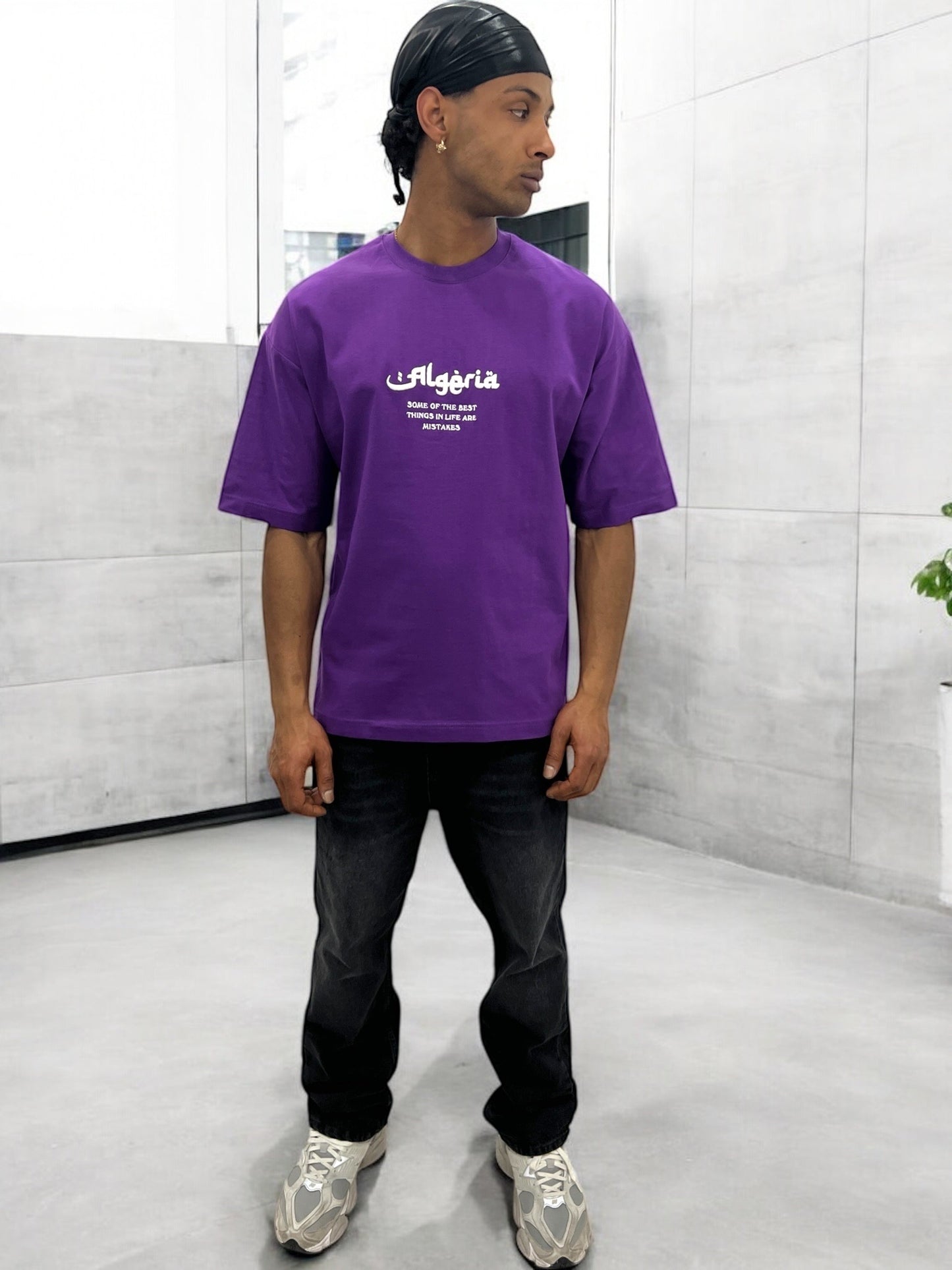 T-shirt “Algeria” visuel berbère brodé - Violet