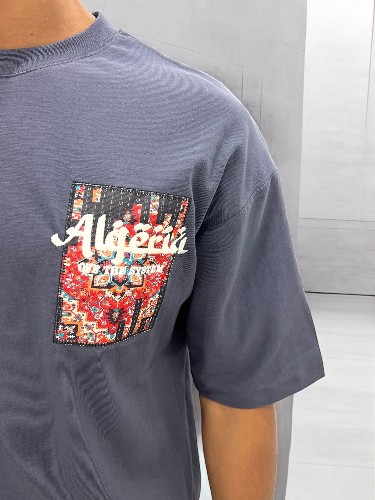 T-shirt Algeria – Carpet Print Edition ( Bleu Ardoise )