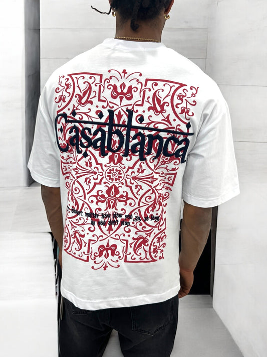 T-shirt ‘‘CASABLANCA’’ brodé - blanc