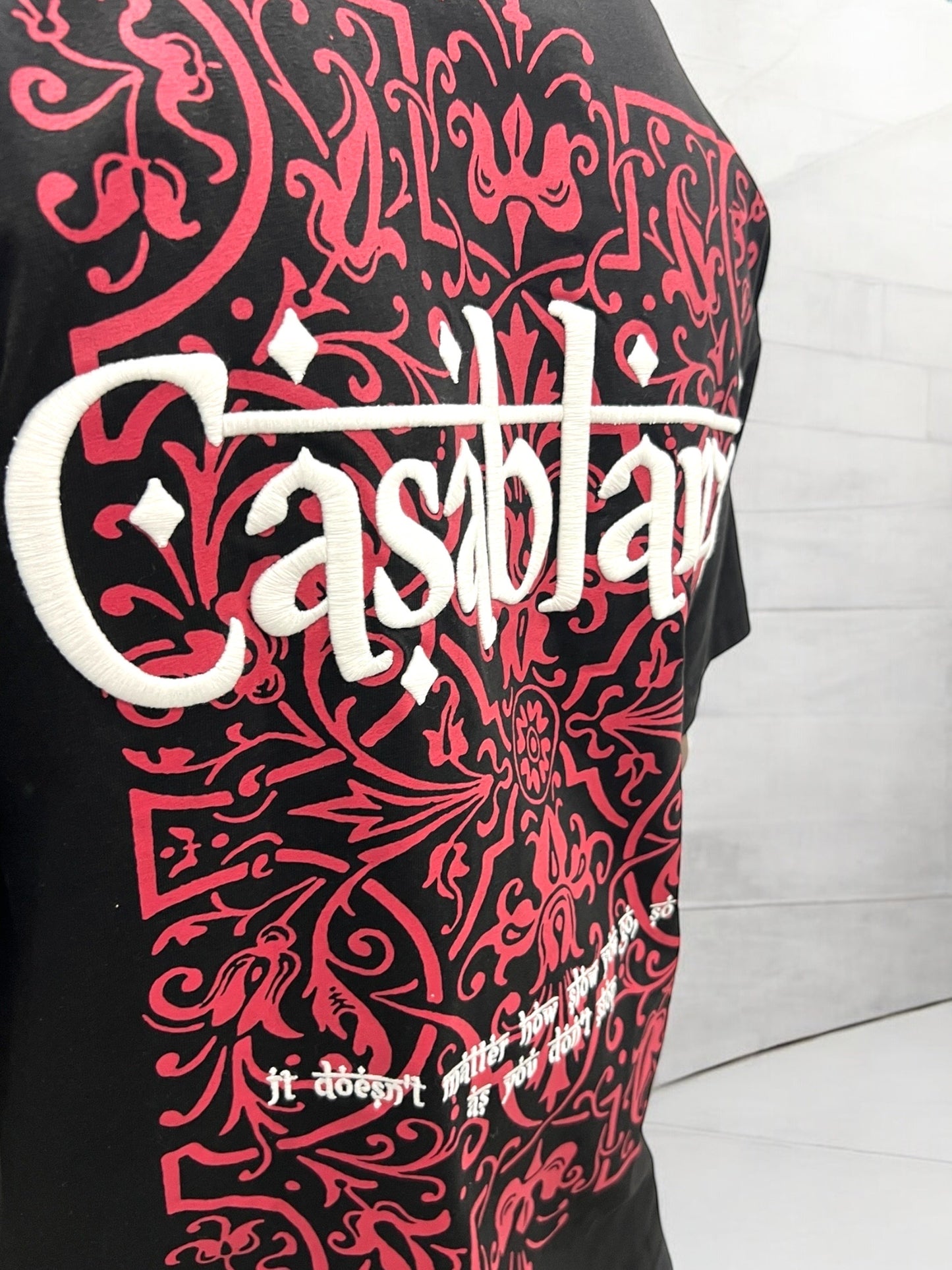 T-shirt ‘’CASABLANCA’’ brodé - noir