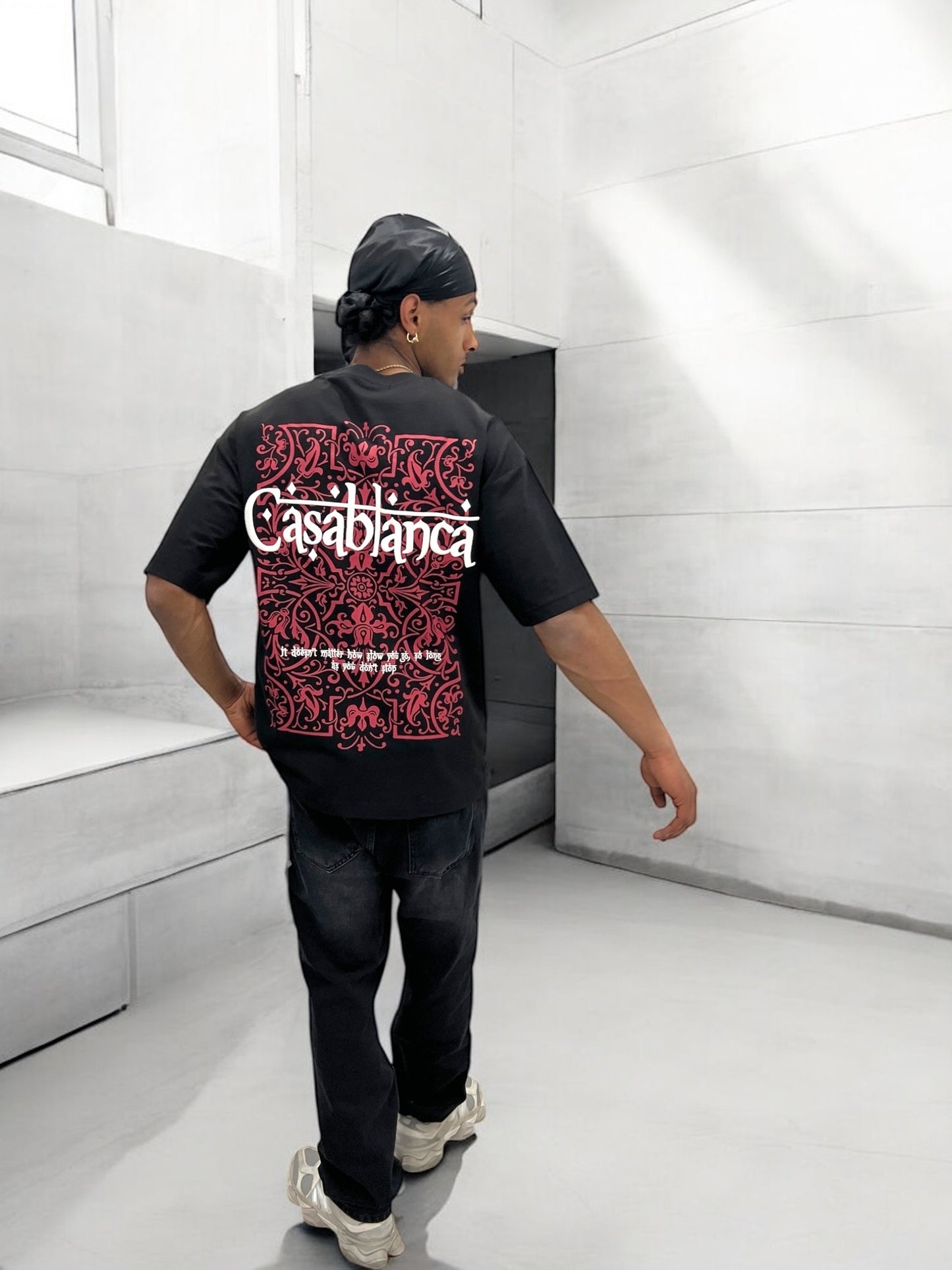 T-shirt ‘’CASABLANCA’’ brodé - noir