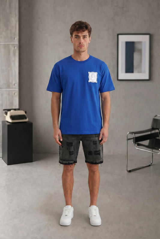 T-shirt ‘Louvre Edition’ – Mona Lisa Electric Royal Blue.