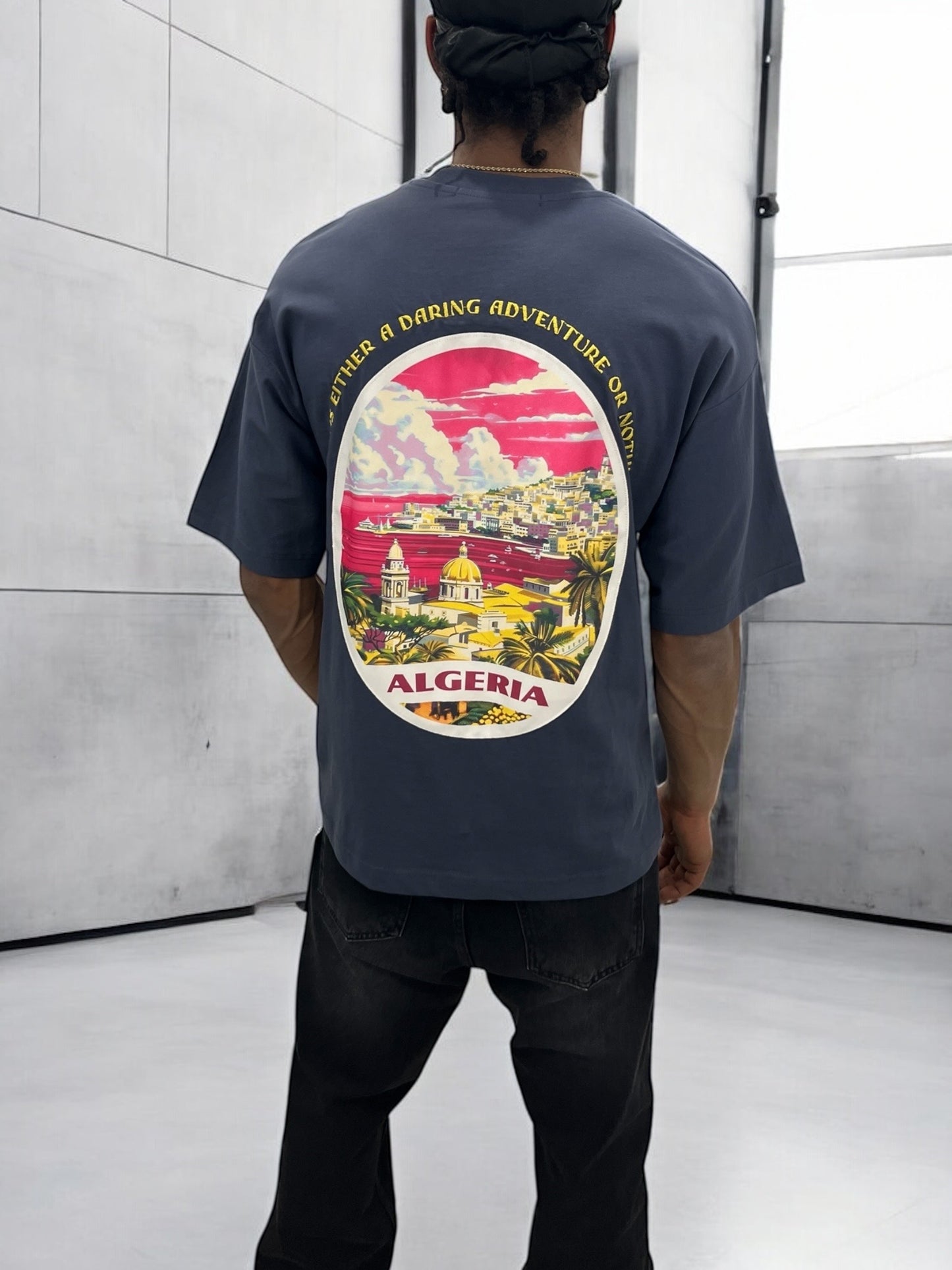 T-shirt Algeria – Vue d’Algérie ( Bleu Ardoise)