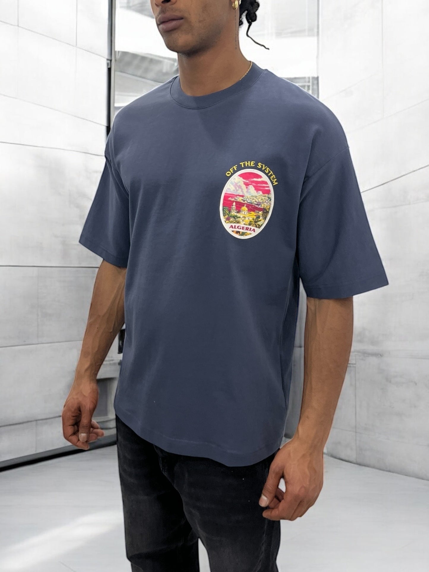 T-shirt Algeria – Vue d’Algérie ( Bleu Ardoise)