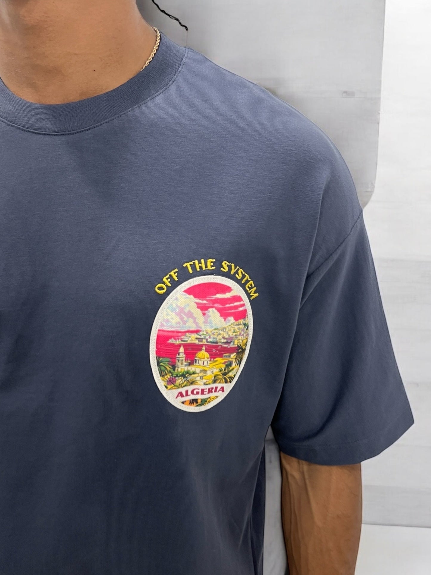 T-shirt Algeria – Vue d’Algérie ( Bleu Ardoise)