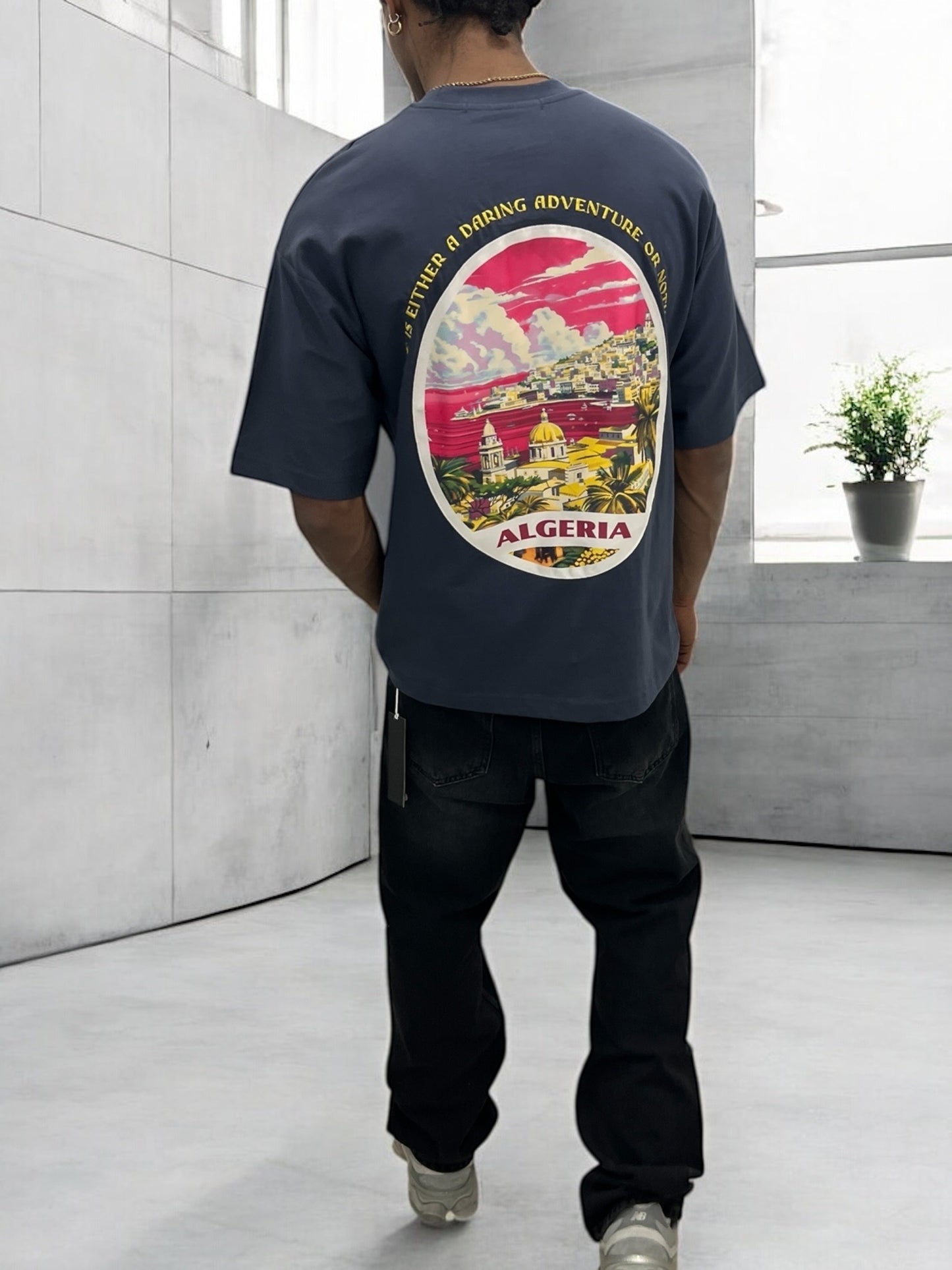 T-shirt Algeria – Vue d’Algérie ( Bleu Ardoise)