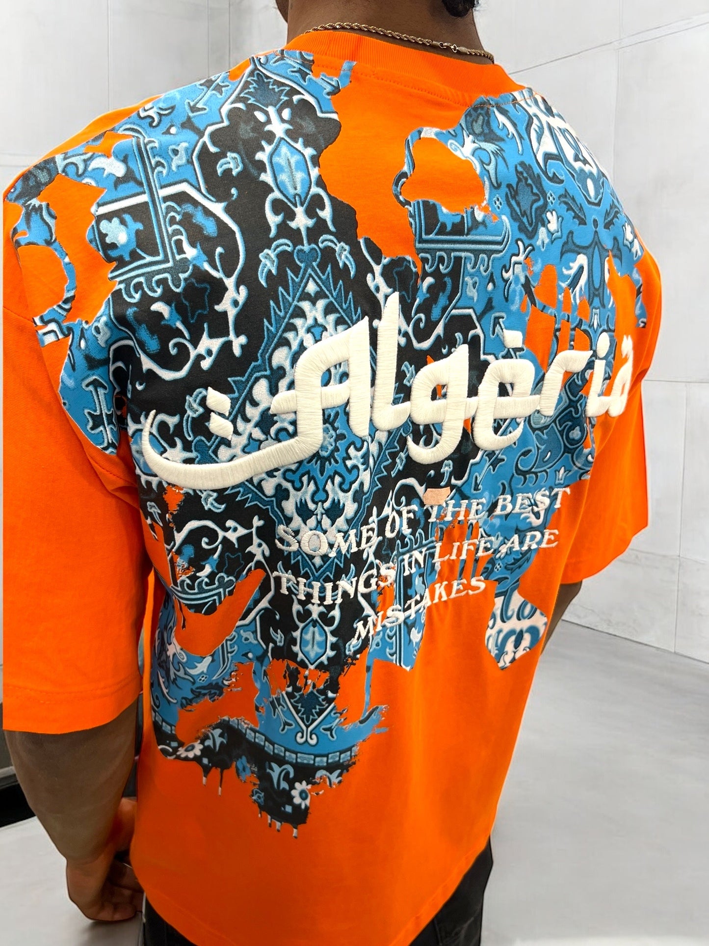 T-shirt “Algeria” visuel berbère brodé - Orange