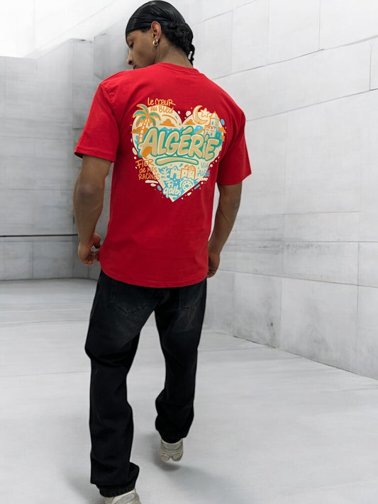 T-shirt ALGÉRIE CŒUR - rouge