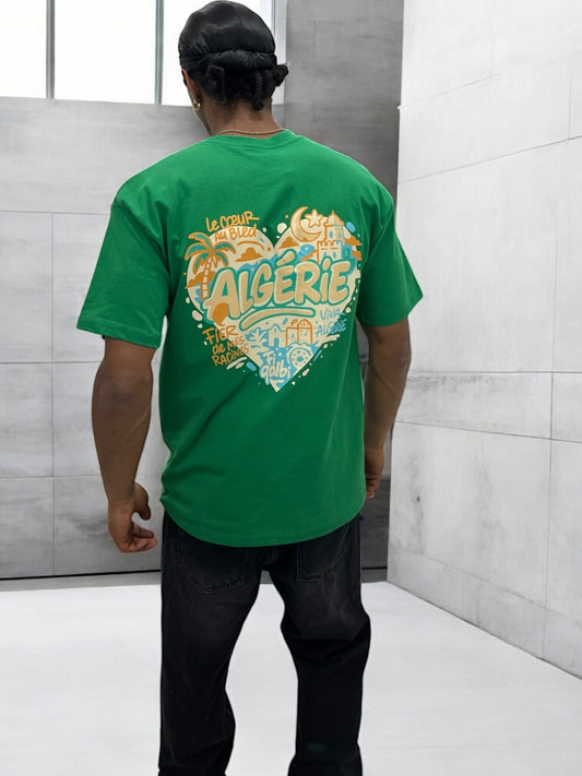 T-shirt ALGÉRIE CŒUR - vert