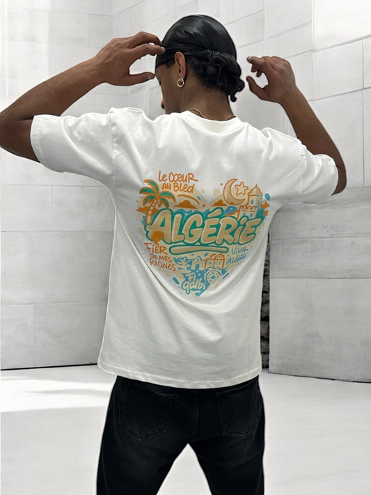 T-shirt ALGÉRIE CŒUR - blanc