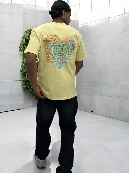 T-shirt ALGÉRIE CŒUR - jaune