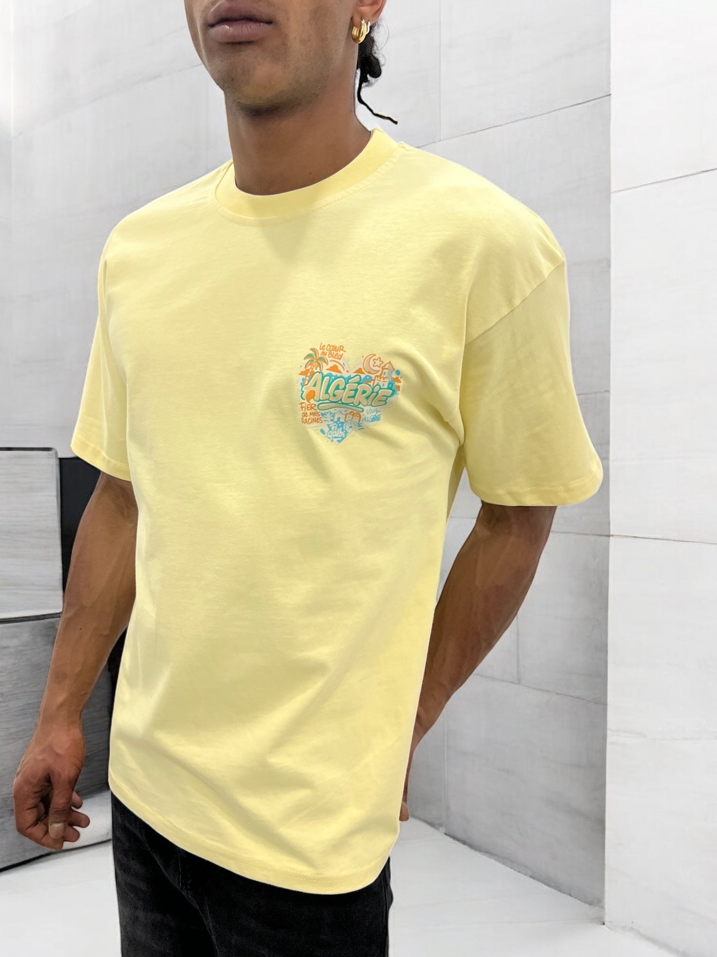 T-shirt ALGÉRIE CŒUR - jaune