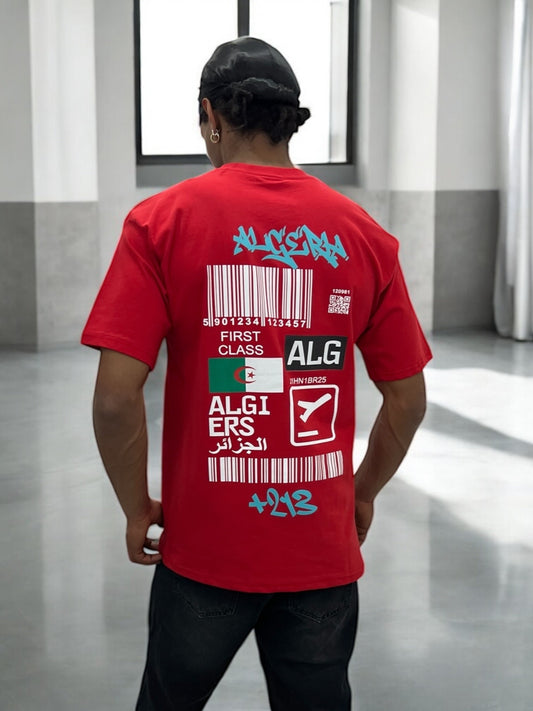 T-shirt Algeria – Boarding Pass Édition ( Rouge )
