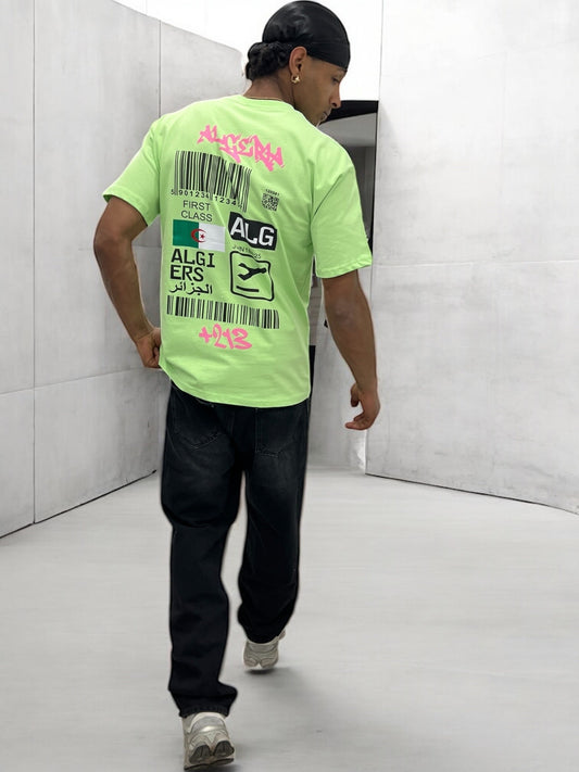 T-shirt Algeria – Boarding Pass Édition ( Vert Claire )
