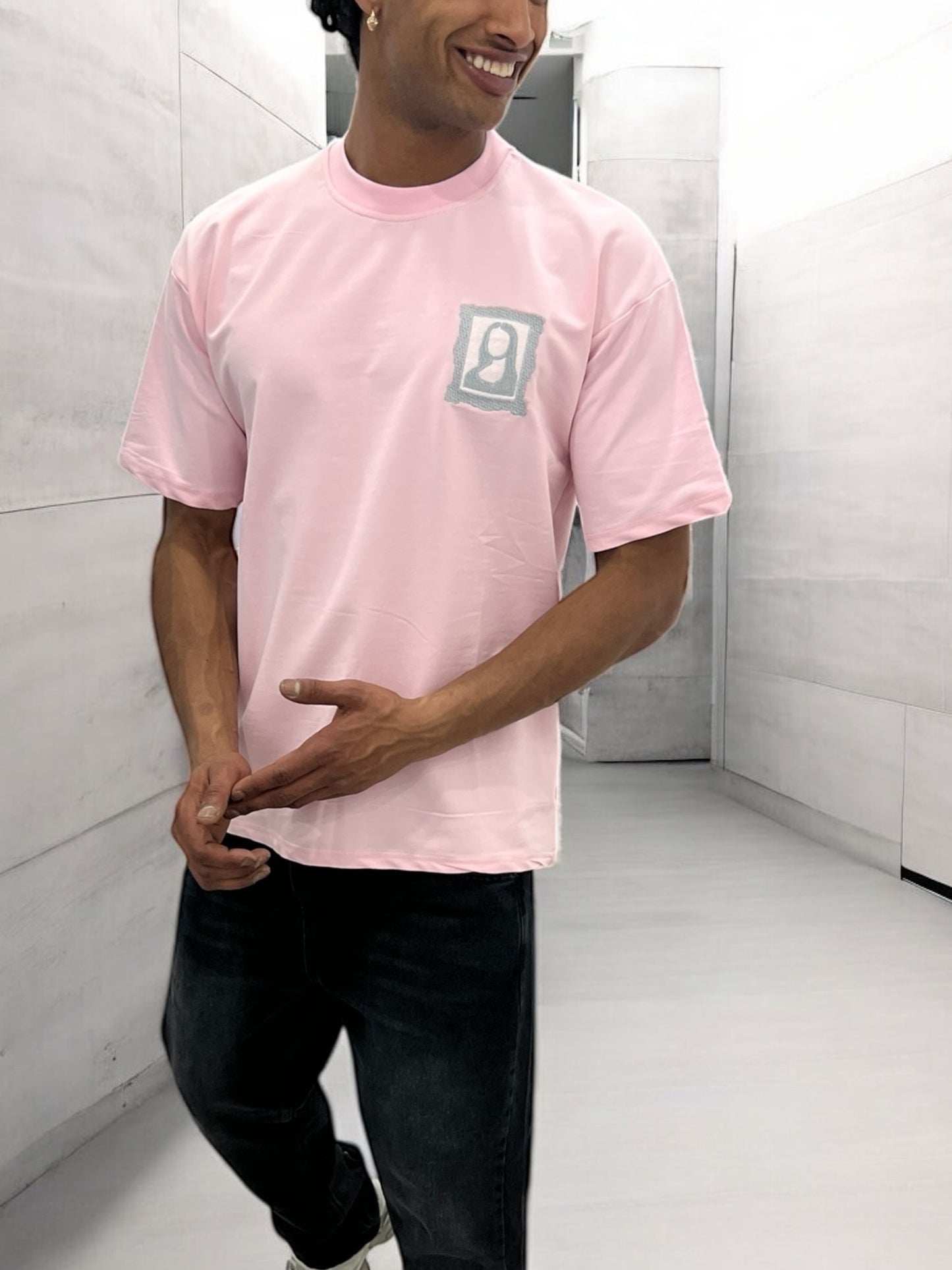 T-shirt Art Class – Mona Stylisée (Rose)