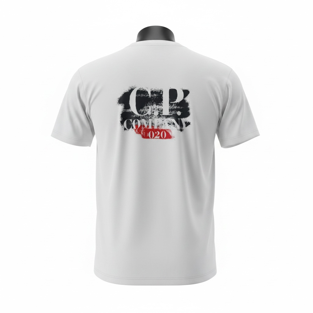 CP COMPANY - T-Shirt Blanc Cassé