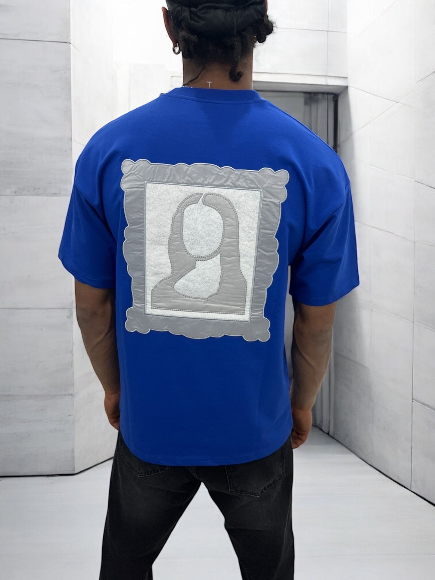 T-shirt Art Class – Mona Stylisée (Bleu Roi)