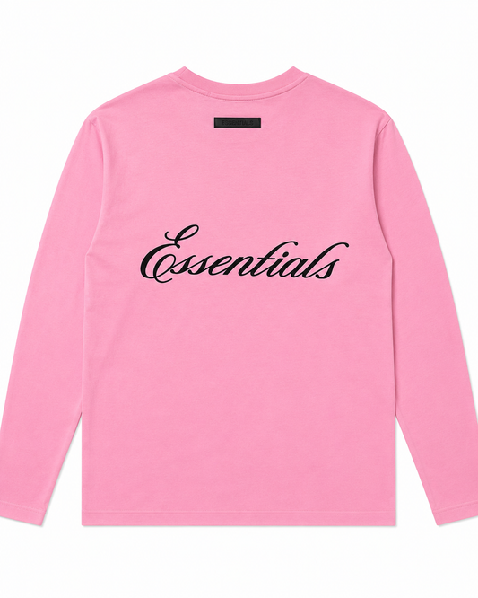 T-Shirt ESSENTIALS - Manche Longue Rose bonbon