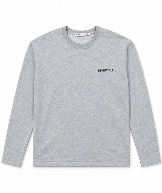 Ensemble ESSENTIALS - T-shirt Manche Longue & Jogging Gris chiné
