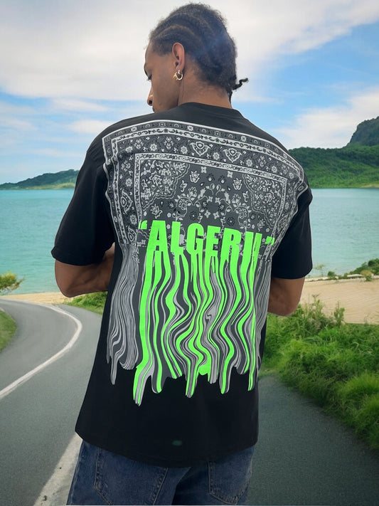 T-shirt “ALGERIA” Bandana Melt – Édition Streetwear Unisexe
 - Noir