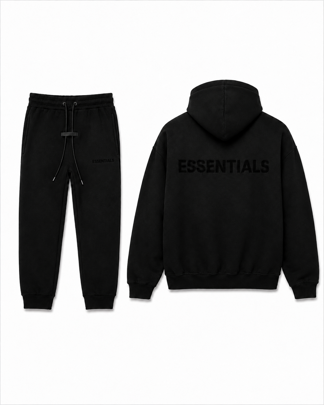 ESSENTIALS – Ensemble Sweat à Capuche & Jogging Noir