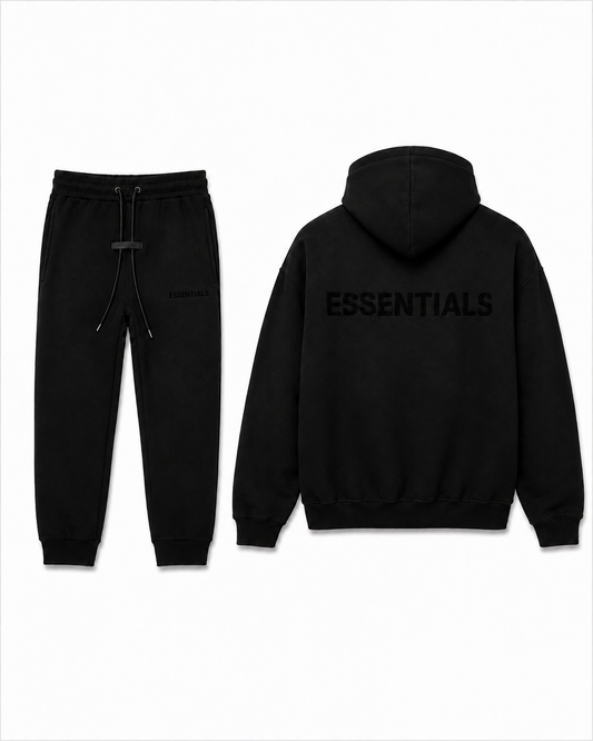 ESSENTIALS – Ensemble Sweat à Capuche & Jogging Noir