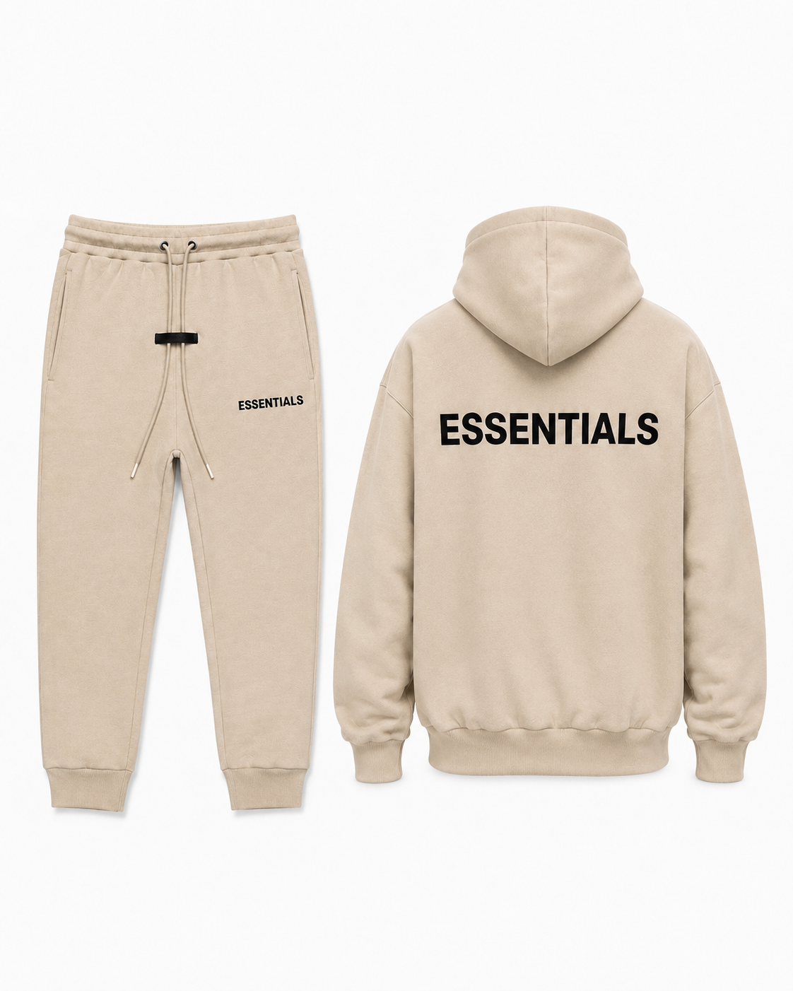 ESSENTIALS – Ensemble Sweat à Capuche & Jogging Beige