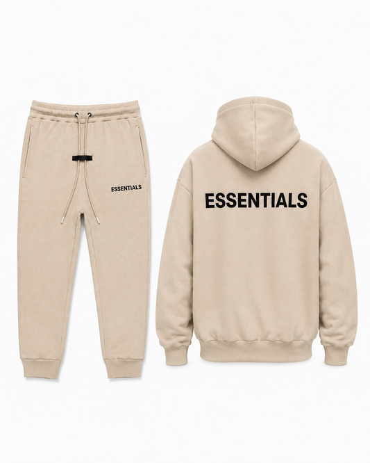 ESSENTIALS – Ensemble Sweat à Capuche & Jogging Beige