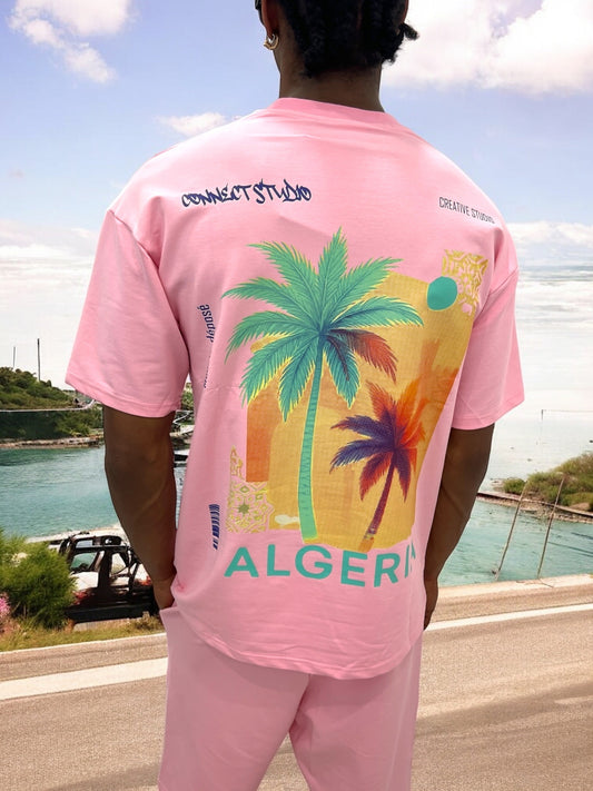Ensemble ALGERIA Tropical – T-shirt + Short Unisexe (Palmiers)
- Rose