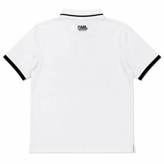 Polo Karl Lagerfeld Beachwear Blanc Noir Homme