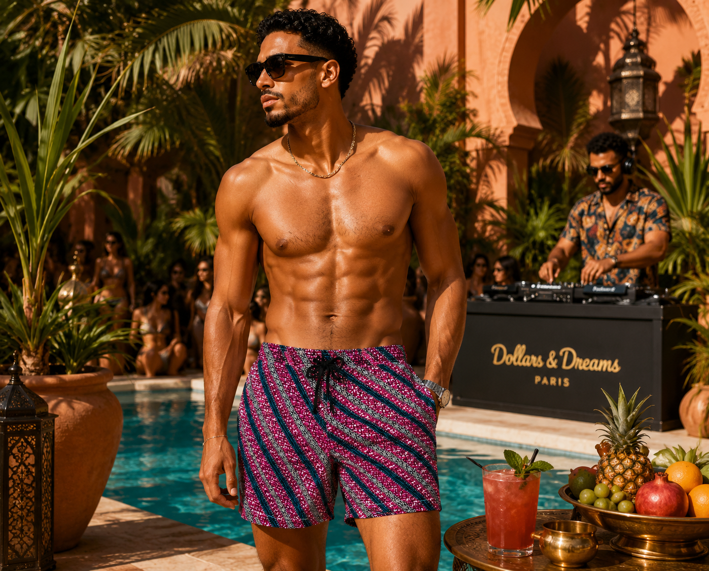 Dollars & Dreams Paris – Short de Bain Pink Riviera Wax