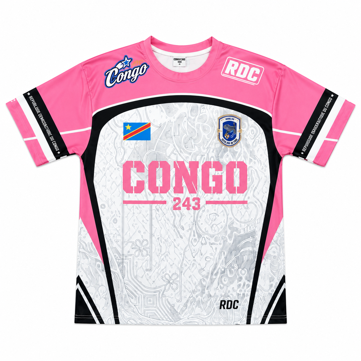 T-shirt Congo 243 Rose RDC – République Démocratique du Congo