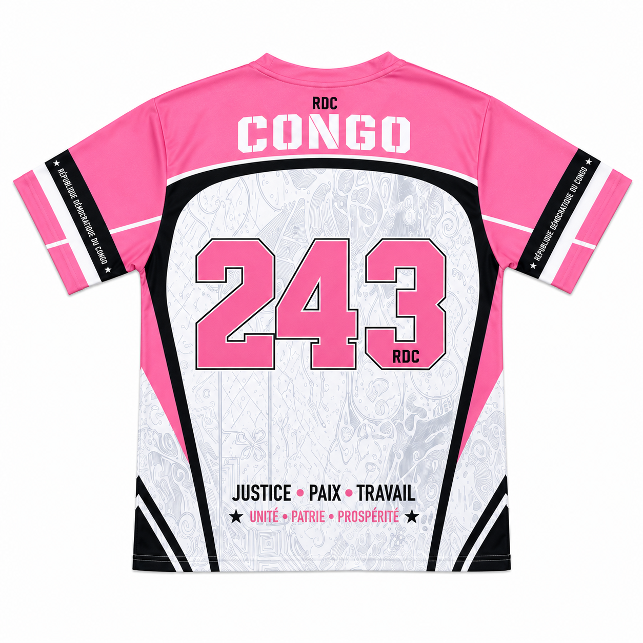 T-shirt Congo 243 Rose RDC – République Démocratique du Congo