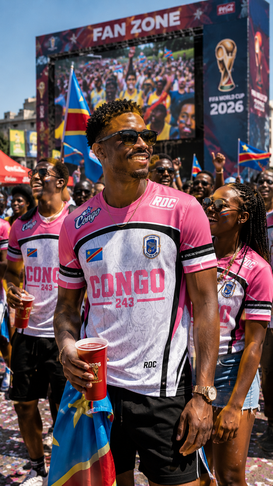 T-shirt Congo 243 Rose RDC – République Démocratique du Congo