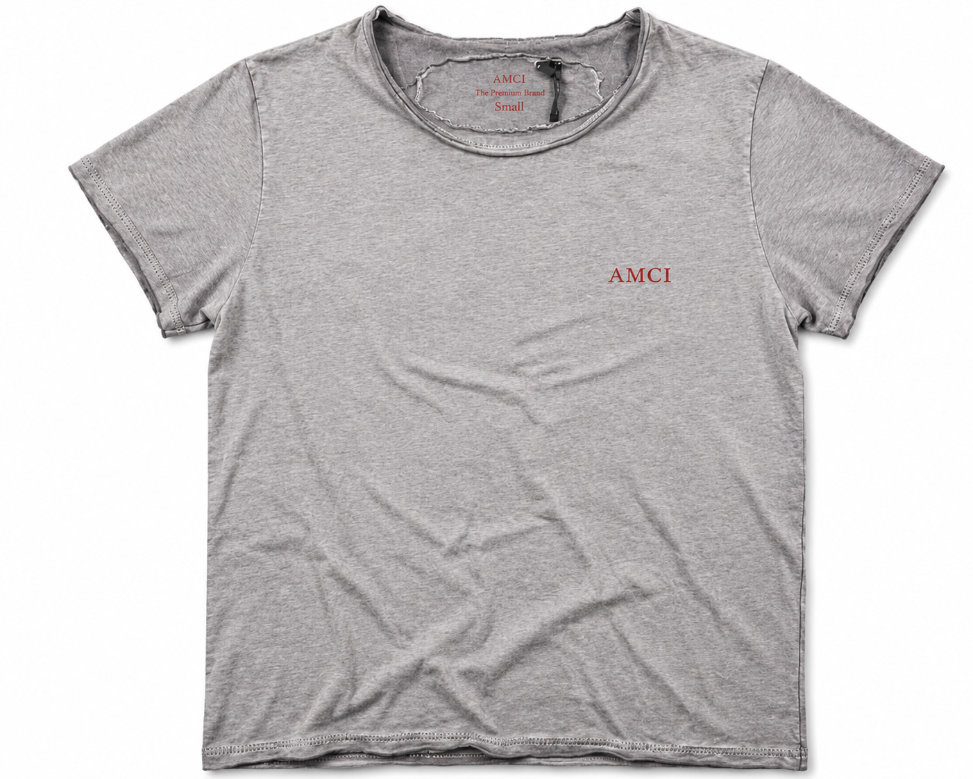 T-shirt AMCI Boxing Gris Clair – T-shirt Délavé Unisexe avec Illustration Boxer Dos