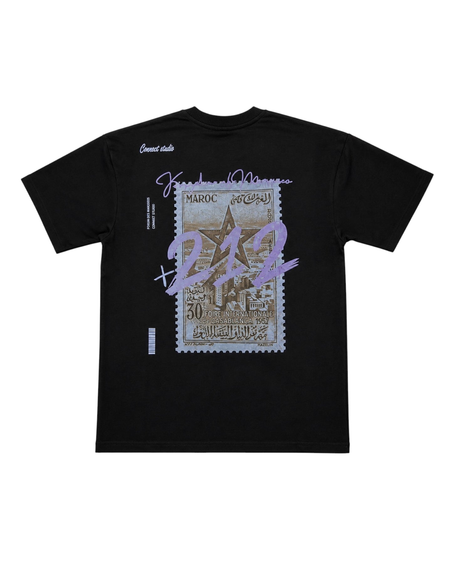 T-Shirt Kingdom of Morocco – Connect Studios Paris | Timbre Maroc 212 Casablanca Noir