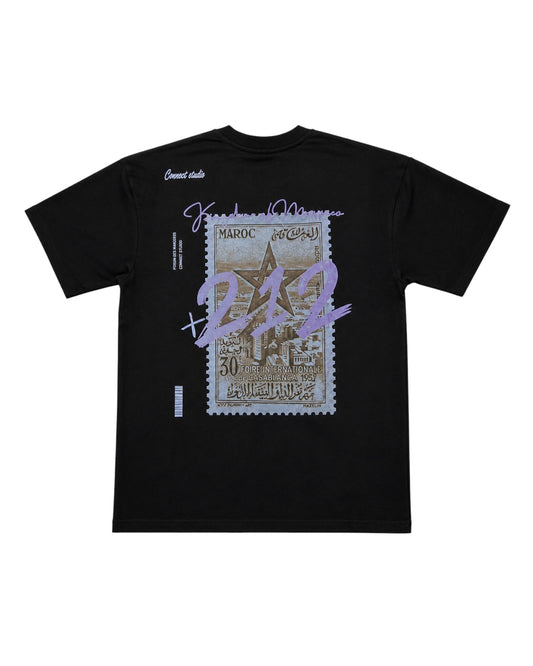 T-Shirt Kingdom of Morocco – Connect Studios Paris | Timbre Maroc 212 Casablanca Noir