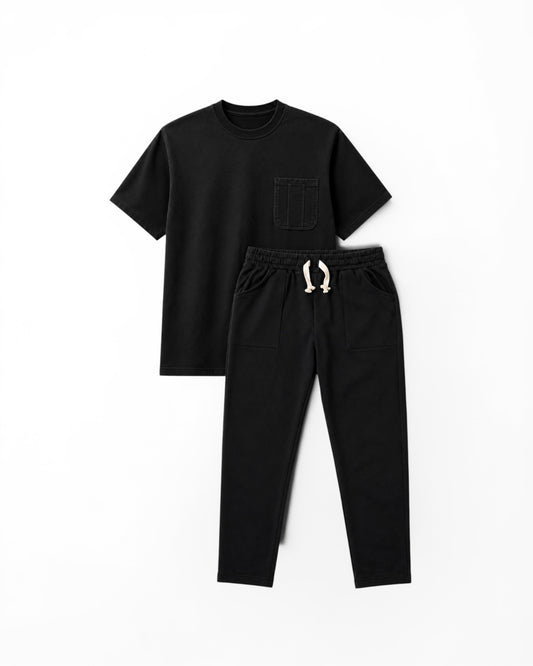 Ensemble Plus Eighteen - T-shirt Poche - Jogging Noir