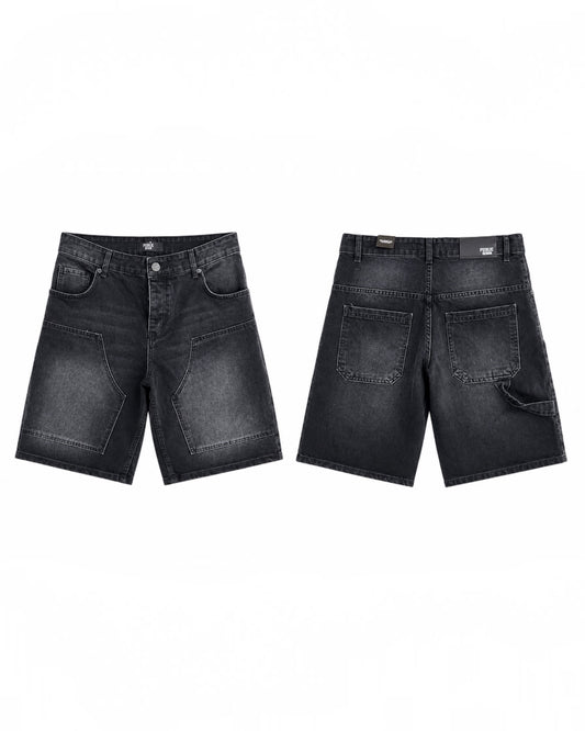 Short Bermuda Public Denim Noir Délavé Homme – Denim Premium Stretch