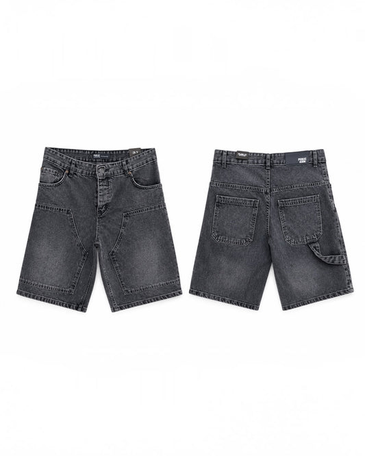 Short Jean Gris Anthracite Homme Public Denim – Bermuda Denim Premium Stretch