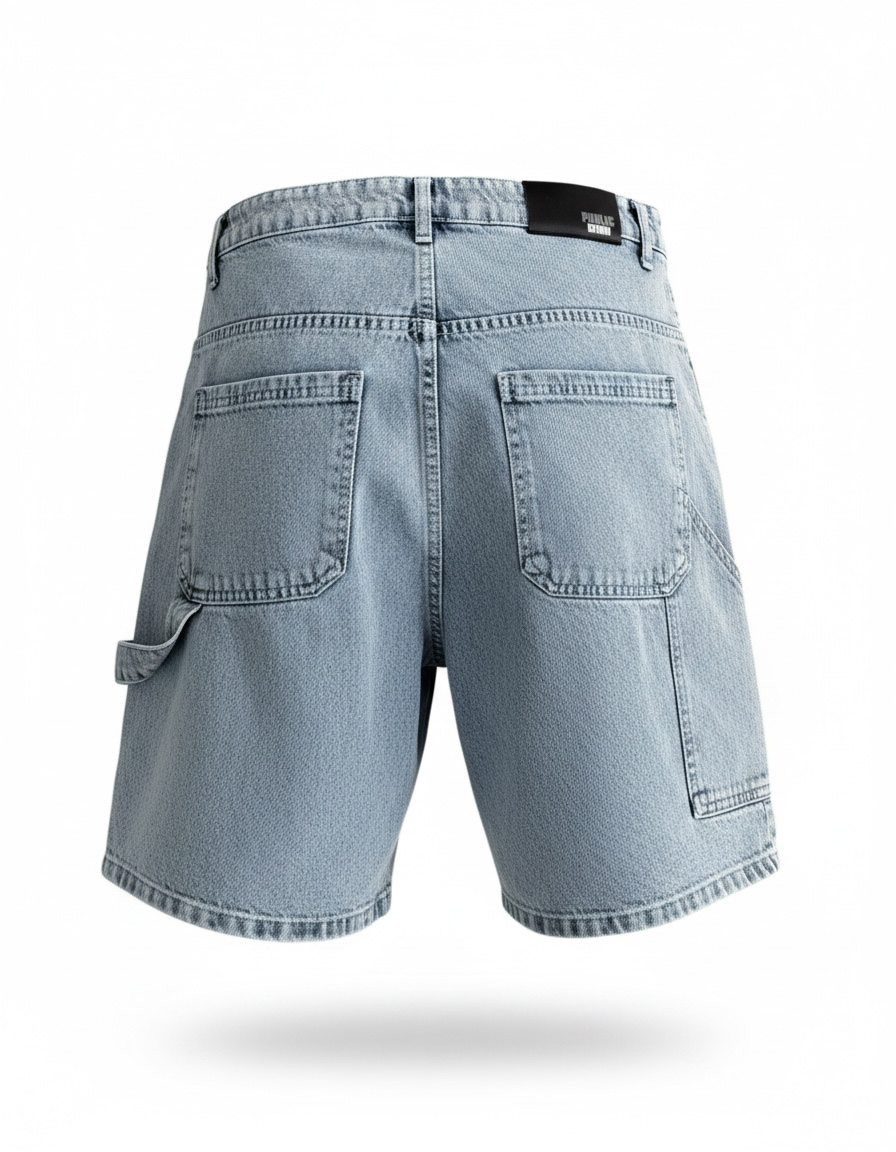 Short Jean Bleu Clair Homme Public Denim – Bermuda Denim Premium Stretch