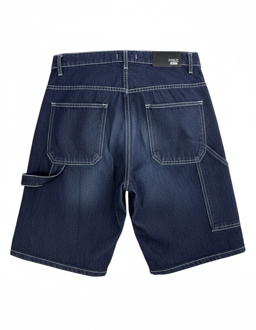 Short Bermuda Public Denim Bleu Brut Homme | Denim Premium Stretch