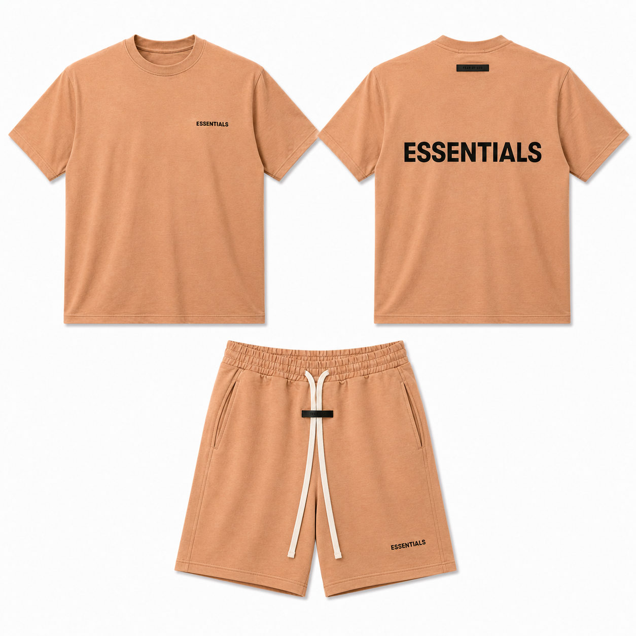 Ensemble ESSENTIALS Homme     Sand Camel | T-Shirt Oversize + Short Premium