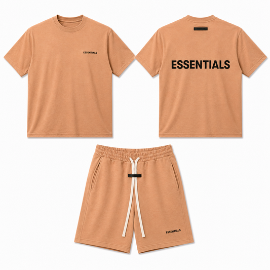 Ensemble ESSENTIALS Homme     Sand Camel | T-Shirt Oversize + Short Premium