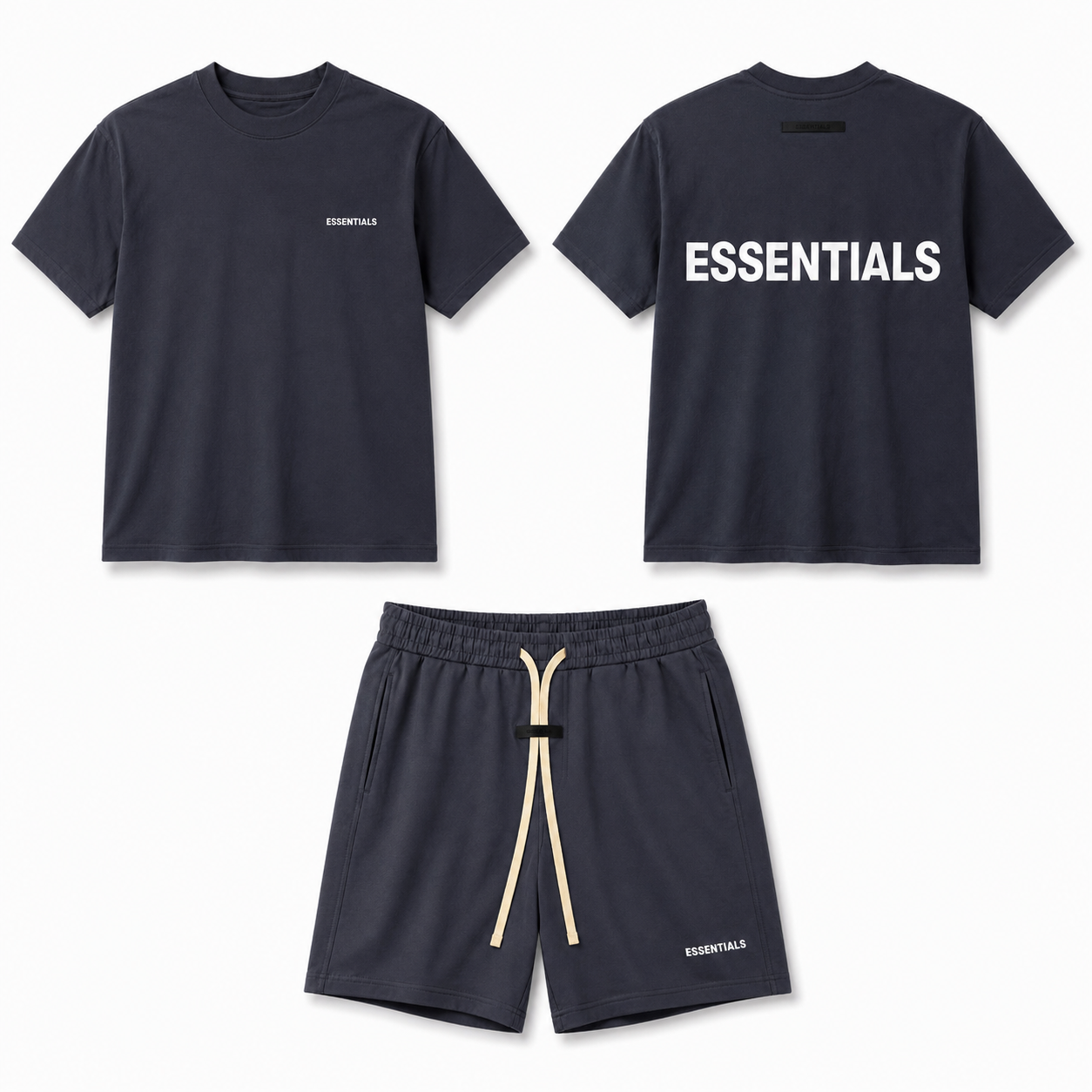 Ensemble ESSENTIALS Homme Blue Grey| T-Shirt Oversize + Short Premium