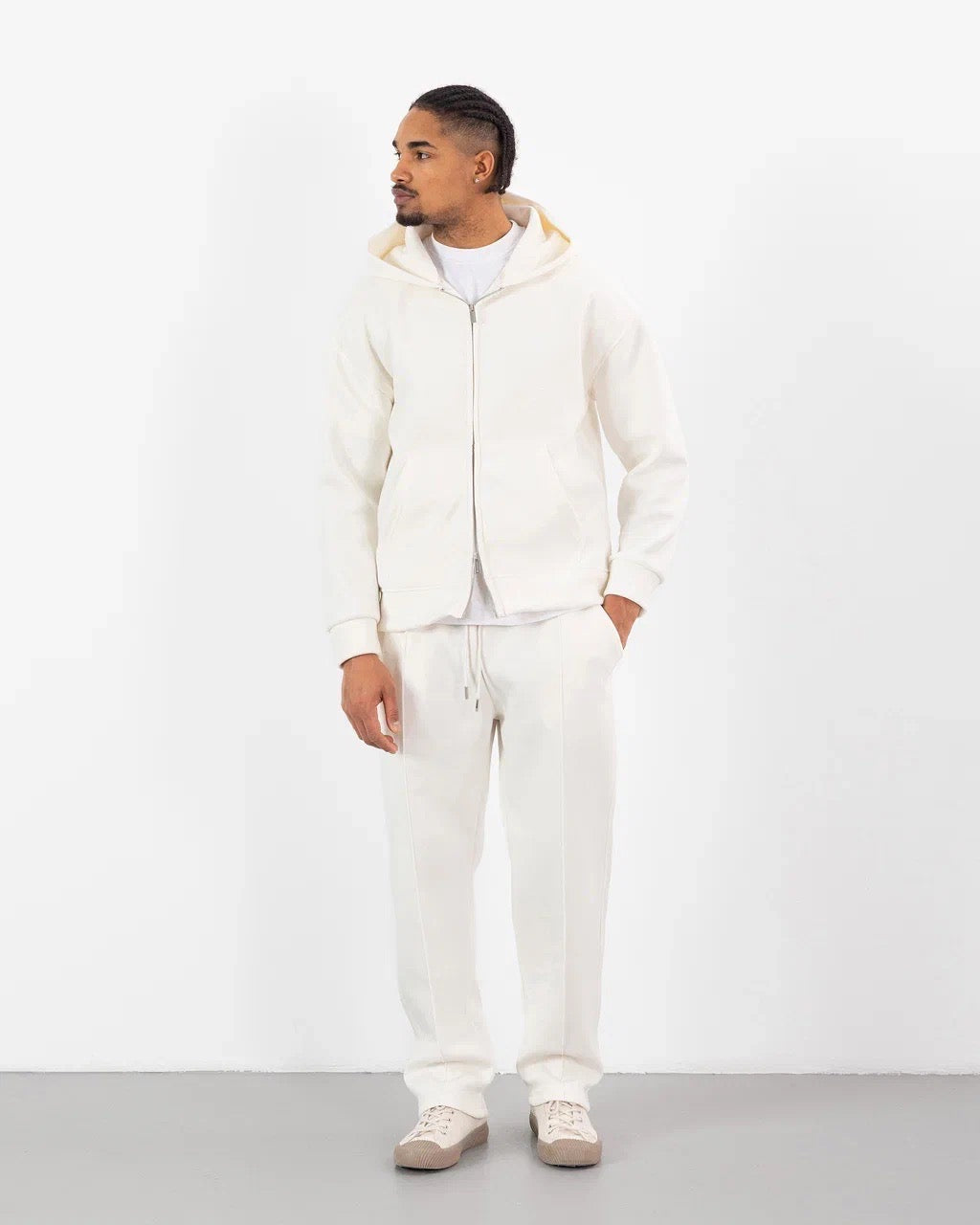 Ensemble Oversize SCUBA – Hoodie Zip + Jogging – Plus Eighteen - Blanc