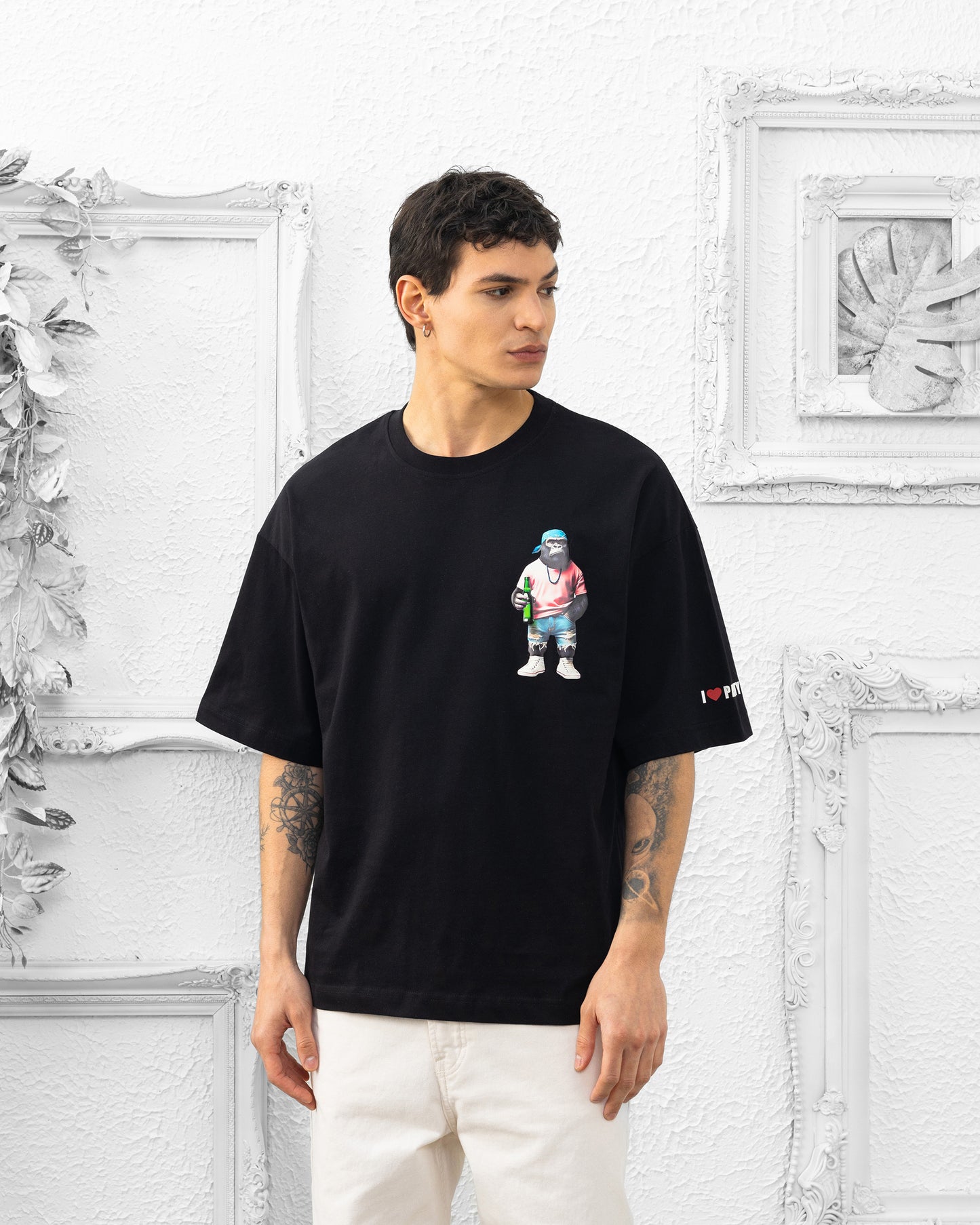 T-SHIRT ANIMAL PARTY, Spring/Summer, Gorilla Black 3D